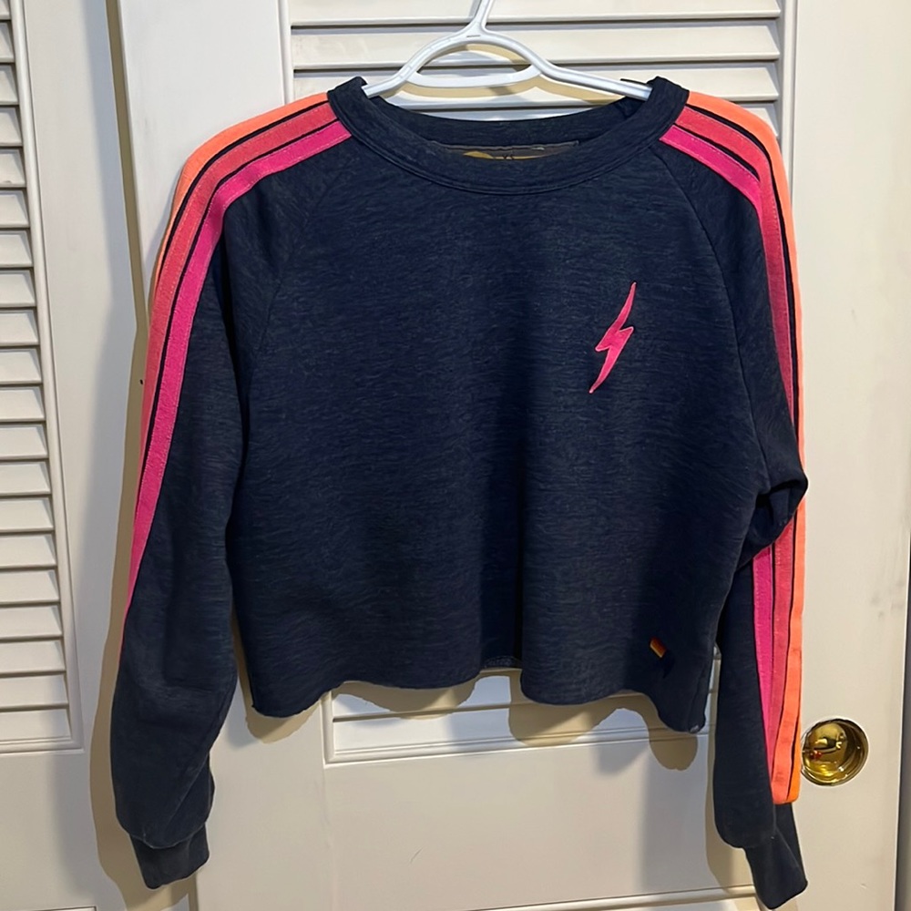 Aviator Nation classic cropped crew sweatshirt